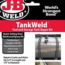 Load image into Gallery viewer, JB Weld TankWeld Fuel &amp; Metal Tank Repair Kit 2110 – Fix Leaks in Gas Tanks, Oil Pans &amp; More – No Welding Required
