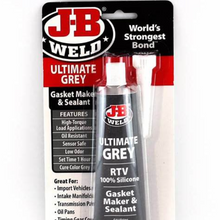 Load image into Gallery viewer, JB Weld Ultimate Grey RTV Silicone Gasket Maker &amp; Sealant – 85g Tube – High-Temperature, Oil-Resistant, Sensor-Safe