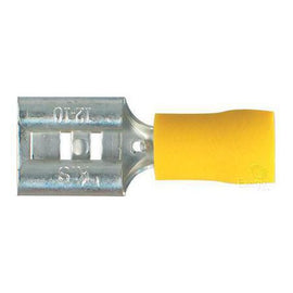 9.5mm Female Blade Crimp Terminal Yellow Vinyl Insulated Pack of 100