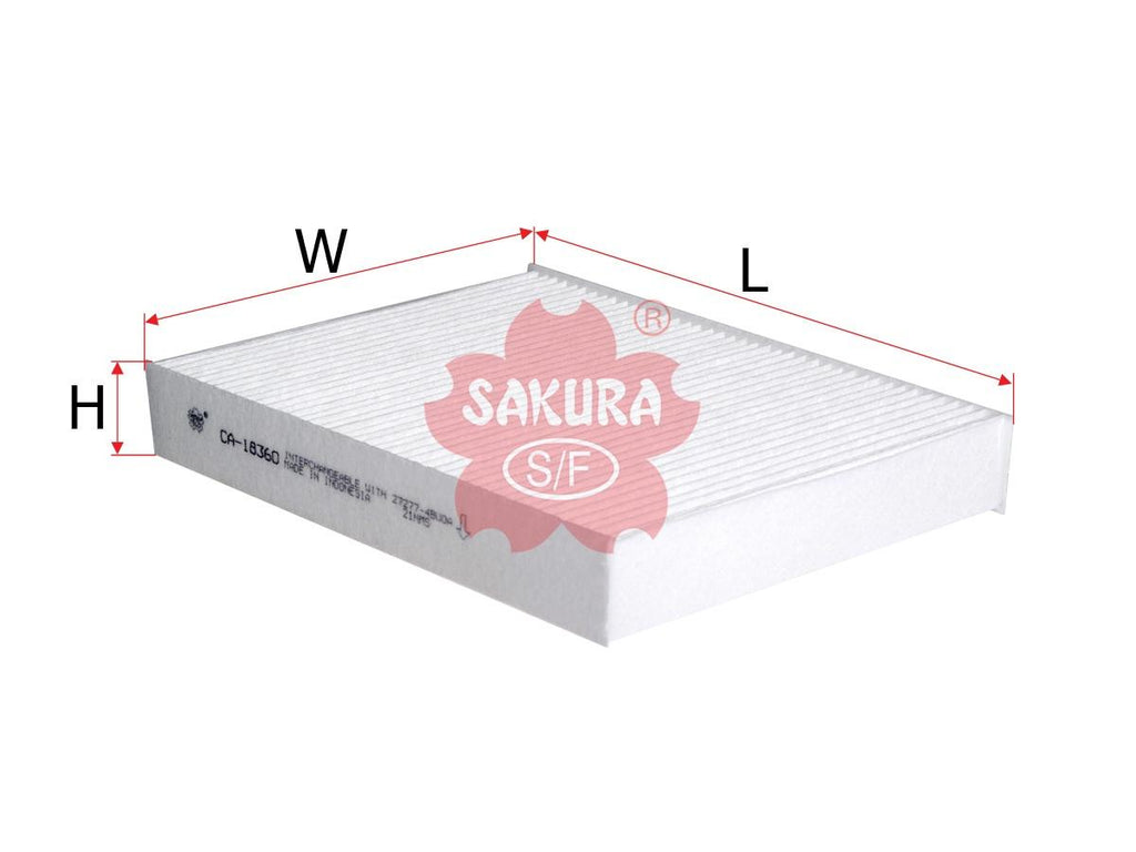 Sakura CA-18360 Cabin Air Filter for Mercedes-Benz Nissan Renault