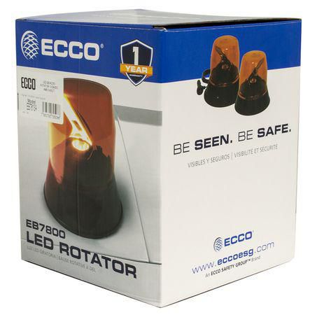 Ecco LED Beacon, Rotator, 12-24V, Amber, 3 Bolt