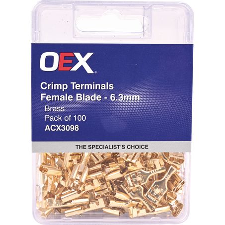 OEX female blade crimp terminal 6.3mm brass electrical connector ACX3098