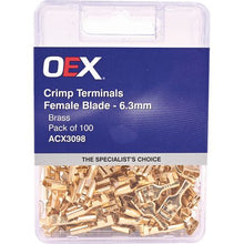 Load image into Gallery viewer, OEX female blade crimp terminal 6.3mm brass electrical connector ACX3098