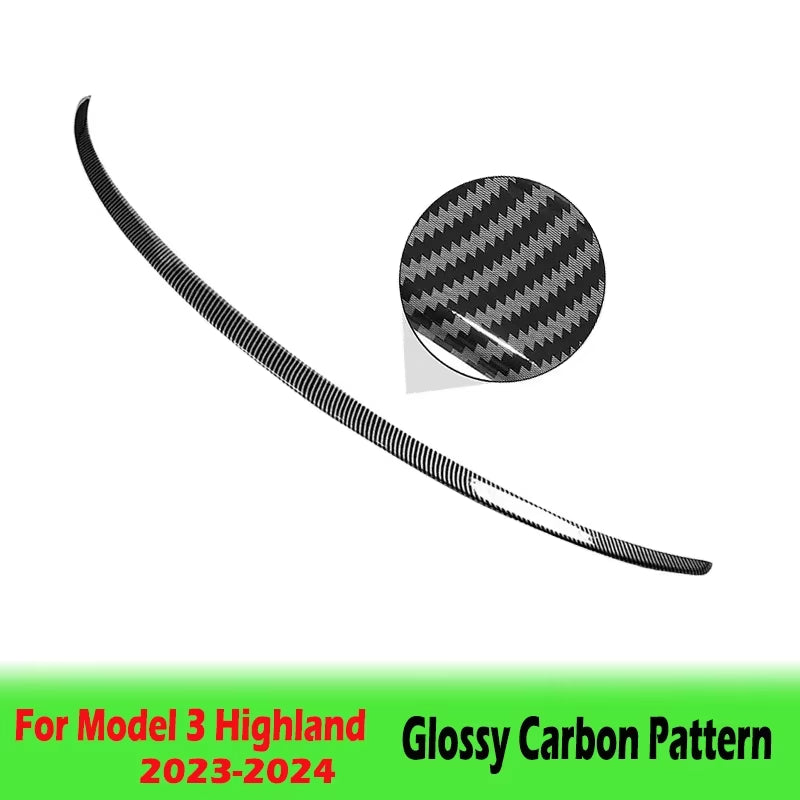 BEVO Rear Trunk Spoiler for Tesla Model Y 3 Highland 2017 - 2024 High-Performance ABS Spoiler Lip Tail Wing Accessories / M3H Glossy Carbon