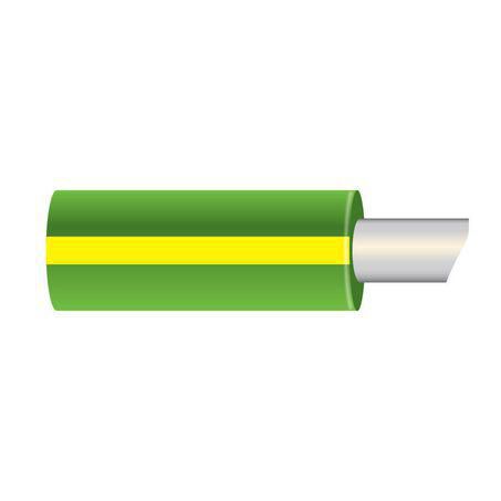 4mm Single Core Tinned Marine Cable - Green With Yellow Trace - 100m Roll