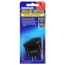 Load image into Gallery viewer, Narva Sealed Rocker Switch Off/On SPDT 12V Blue Illuminated LED Light Bar Symbol (Contacts Rated 20A @ 12V)