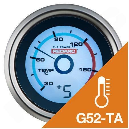 G52-TA - Redarc Single temperature gauge with optional current display