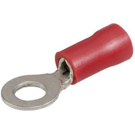 4.3mm Red Vinyl Crimp Terminal Ring Removal Pack of 100