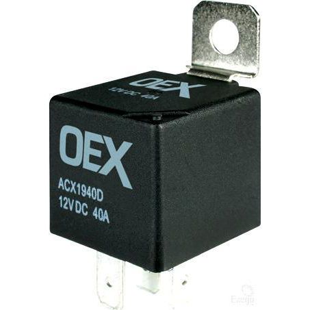 OEX Mini Relay 12V Normally Open 40A - Diode Protected, Sealed