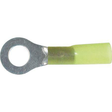 6.3mm Heat Shrinkable Yellow Crimp Terminal Ring Replacement - 50 Pack