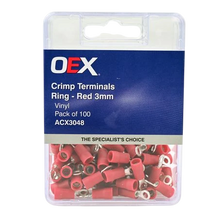 Load image into Gallery viewer, OEX ACX3048 ring crimp terminal red 3mm inner diameter
