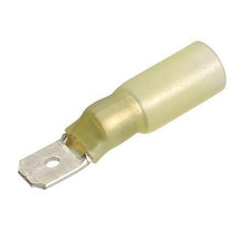 Load image into Gallery viewer, 6.3mm Male Blade Crimp Terminal Yellow Heat Shrinkable Pack of 50
