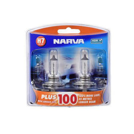 Narva H7 Headlight Bulb Px26D Plus 100 12V 55W 2 Pce