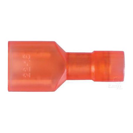 6.3mm Female Blade Crimp Terminal Red Polycarbonate Insulated Pack of 100