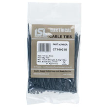 Load image into Gallery viewer, ISL 100 x 2.5mm UV Nylon Cable Tie - Black - 100 Pack