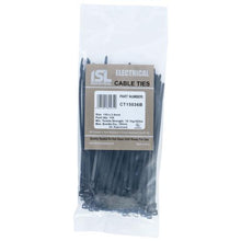 Load image into Gallery viewer, ISL 150 x 3.6mm UV Nylon Cable Tie - Black - 100 Pack