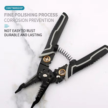 Load image into Gallery viewer, 8&quot; Multifunctional Electric Wire Stripper &amp; Crimping Tool – Manganese Steel Cable Cutter with TPR Handle