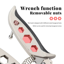 Load image into Gallery viewer, Wrench tool with removable nuts and hexagonal holes on a white background