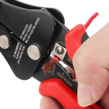 Load image into Gallery viewer, Cable stripper being used on a wire with visible branding