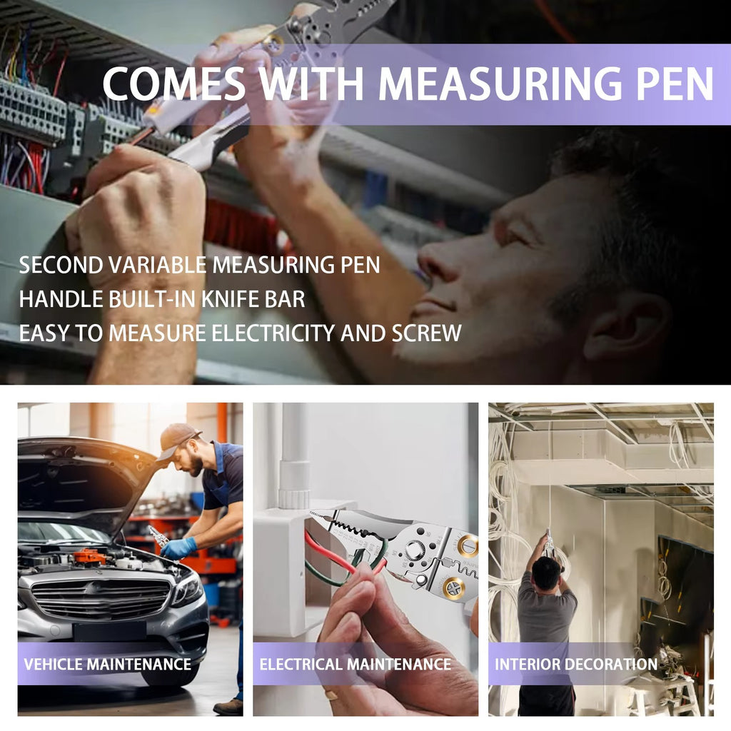 Wire Stripper – 21-in-1 Multifunction Stripping & Crimping Pliers With Electricity Measurement