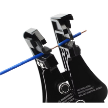 Load image into Gallery viewer, Black archery sight with blue cables on a white background