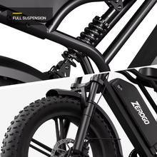 Load image into Gallery viewer, Zerogo V8 Fatbike Electric Mountain Bike 250W 48V 15Ah | Dual Suspension 20x4” Tires, 7-Speed, Hydraulic Disc Brakes