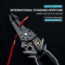Load image into Gallery viewer, 8&quot; Multifunctional Electric Wire Stripper &amp; Crimping Tool – Manganese Steel Cable Cutter with TPR Handle