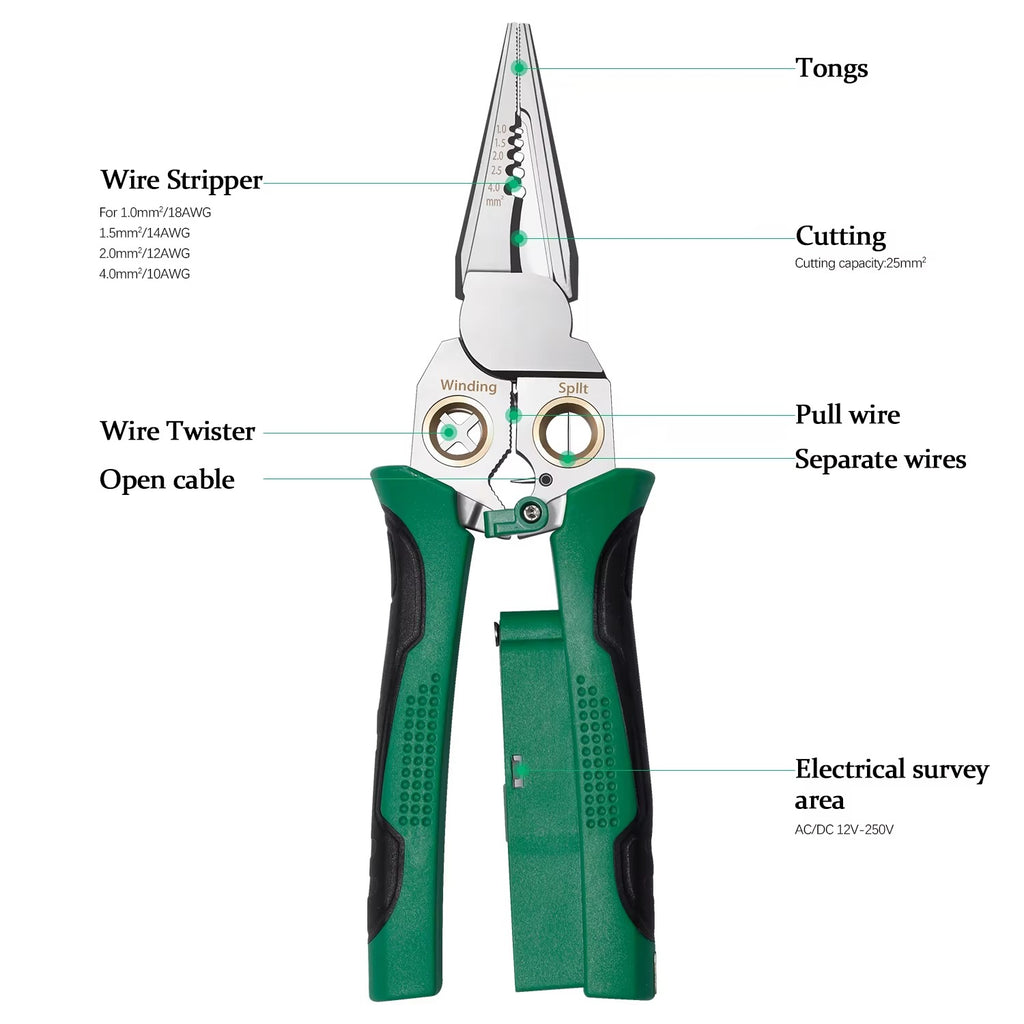Multifunction Wire Stripper – 8-in-1 Electronic Wire Strippers with Power Measurement Function