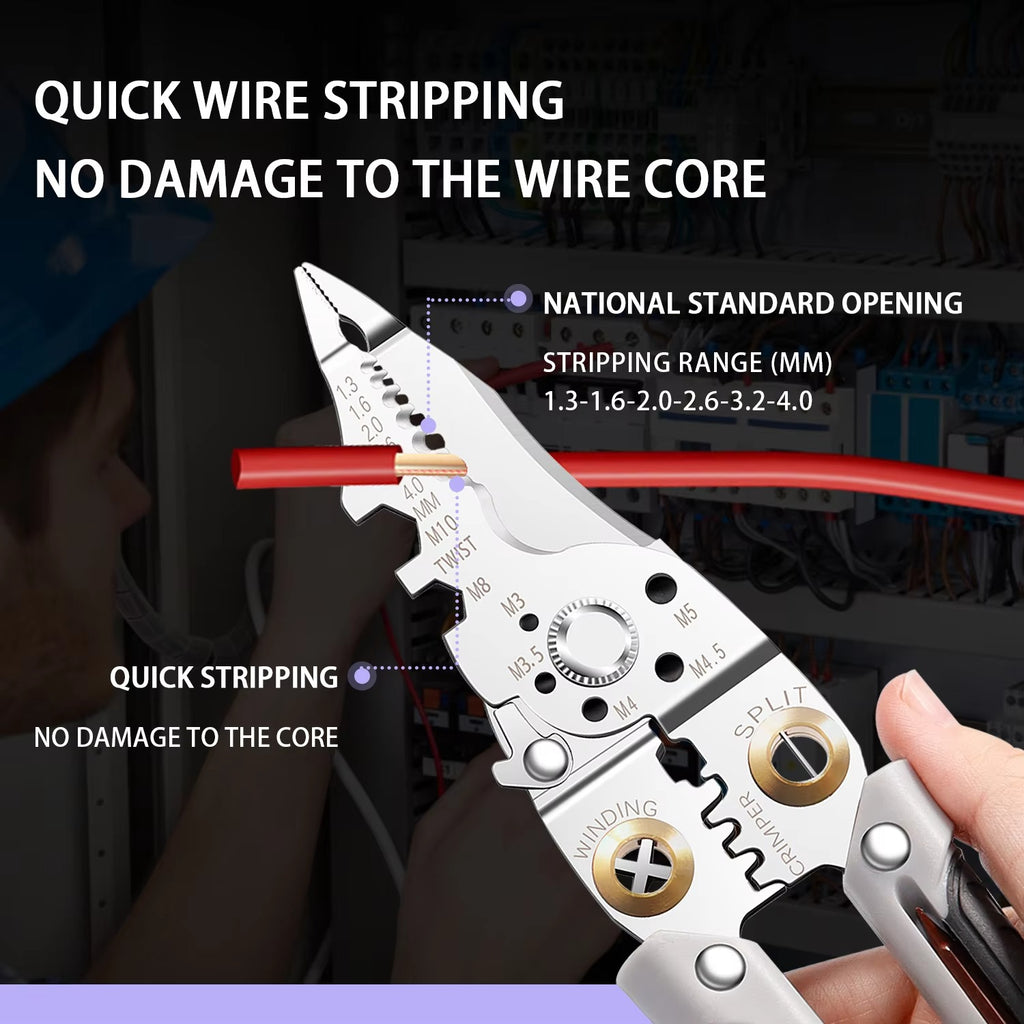 Wire Stripper – 21-in-1 Multifunction Stripping & Crimping Pliers With Electricity Measurement