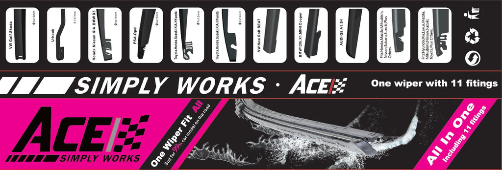 ACE Soft Wiper Blade Rear 8" 200MM