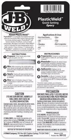 PlasticWeld epoxy adhesive syringe mixer 25ml by JB Weld for durable plastic fixes